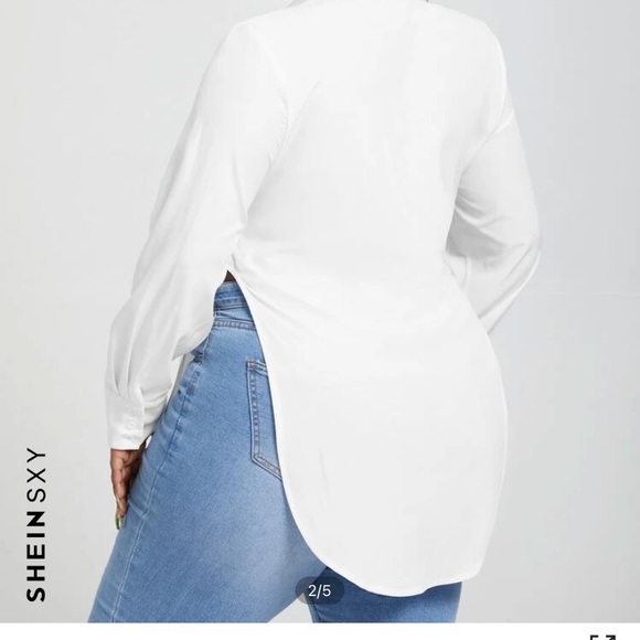 Double split white button down - Picture 2 of 2